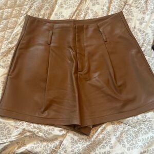 Brown Leather shorts- worn once